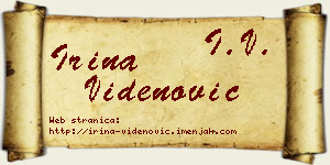Irina Videnović vizit kartica